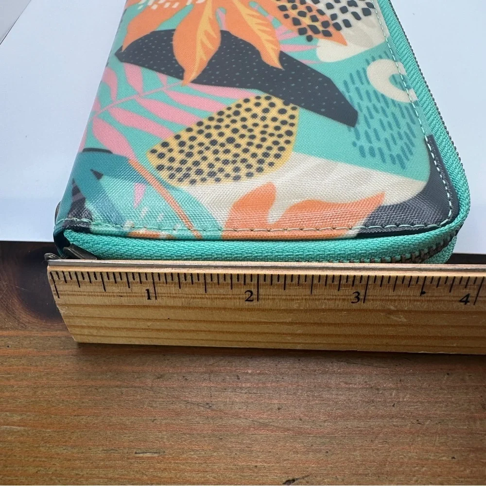 Wander Vibrant Tropical Artistic Print Zippered Wallet Abstract Floral Motifs - Picture 6 of 15